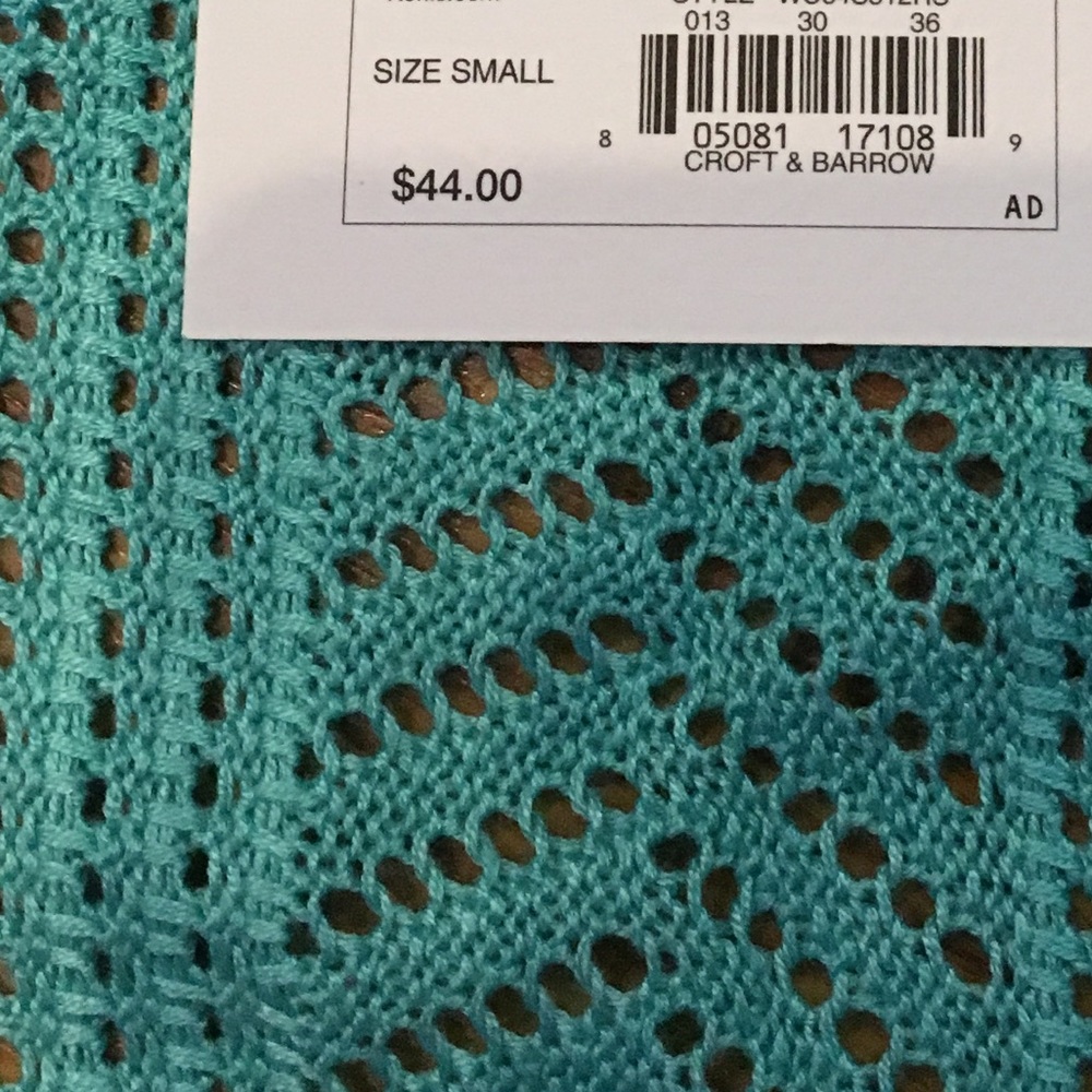 NWT Croft & Barrow pool blue cardigan - Picture 3 of 4